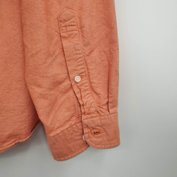 J Crew Slim Oxford Orange Button Down XL - Picture 4 of 8